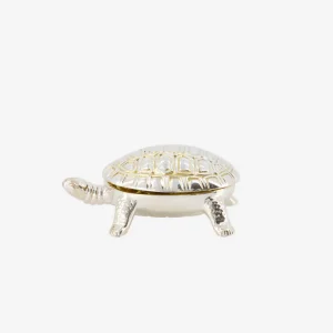 Silver and Gold Vermeil Turtle Salt Cellar with Spoon