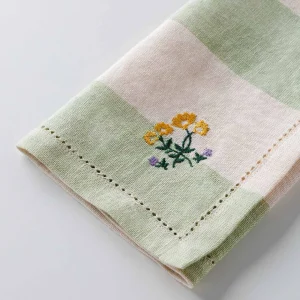 Sirkus Stripe Embroidered Napkin Pistachio