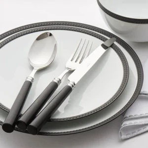 Soie Tressée Black Dinner Plate