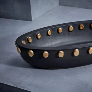 Teo Black Oval Bowl