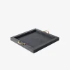 Thalia Square Leather Tray Navy Blue