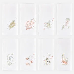 Under the Sea Hand-Embroidered Napkin - Set of 8