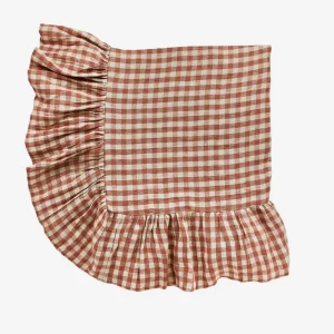Wes Gingham Frill Tablecloth Blush