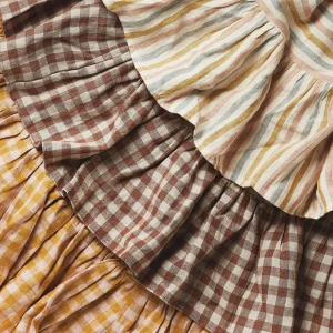 Wes Gingham Frill Tablecloth Blush