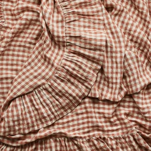 Wes Gingham Frill Tablecloth Blush